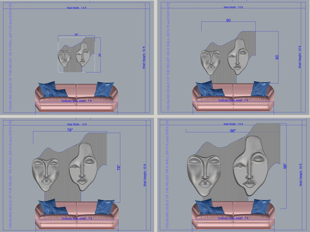 Wabi-Sabi 3D Face Wall Relief Art