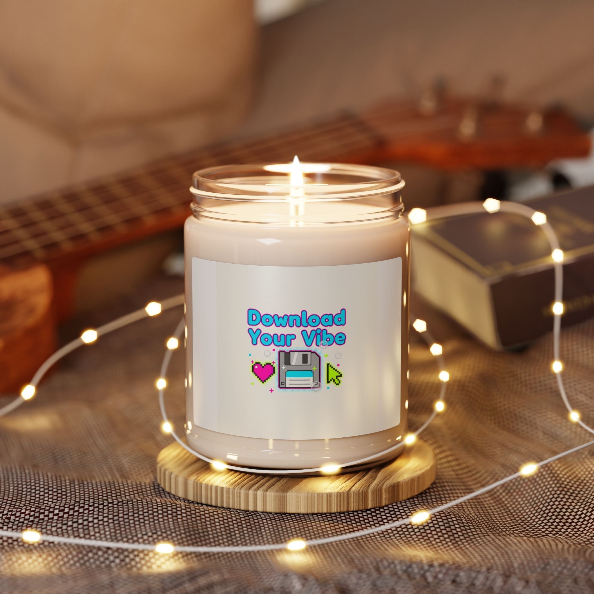 Download Your Vibe Candle | Y2K Retro Tech, Pixel floppy icon soy jar
