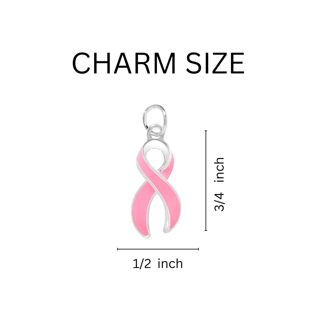 Large Pink Ribbon Chunky Charm Bracelets
