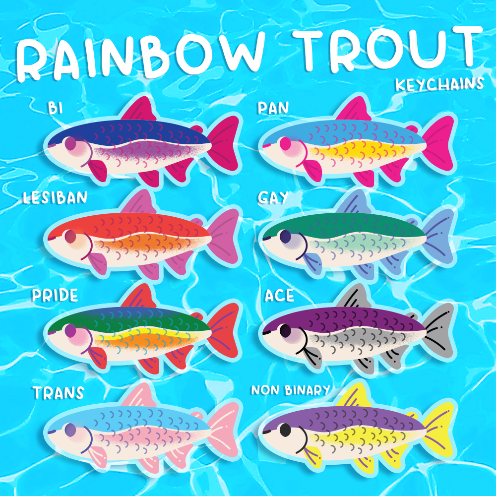 [PREORDER] Rainbow Trout Pride Keychains