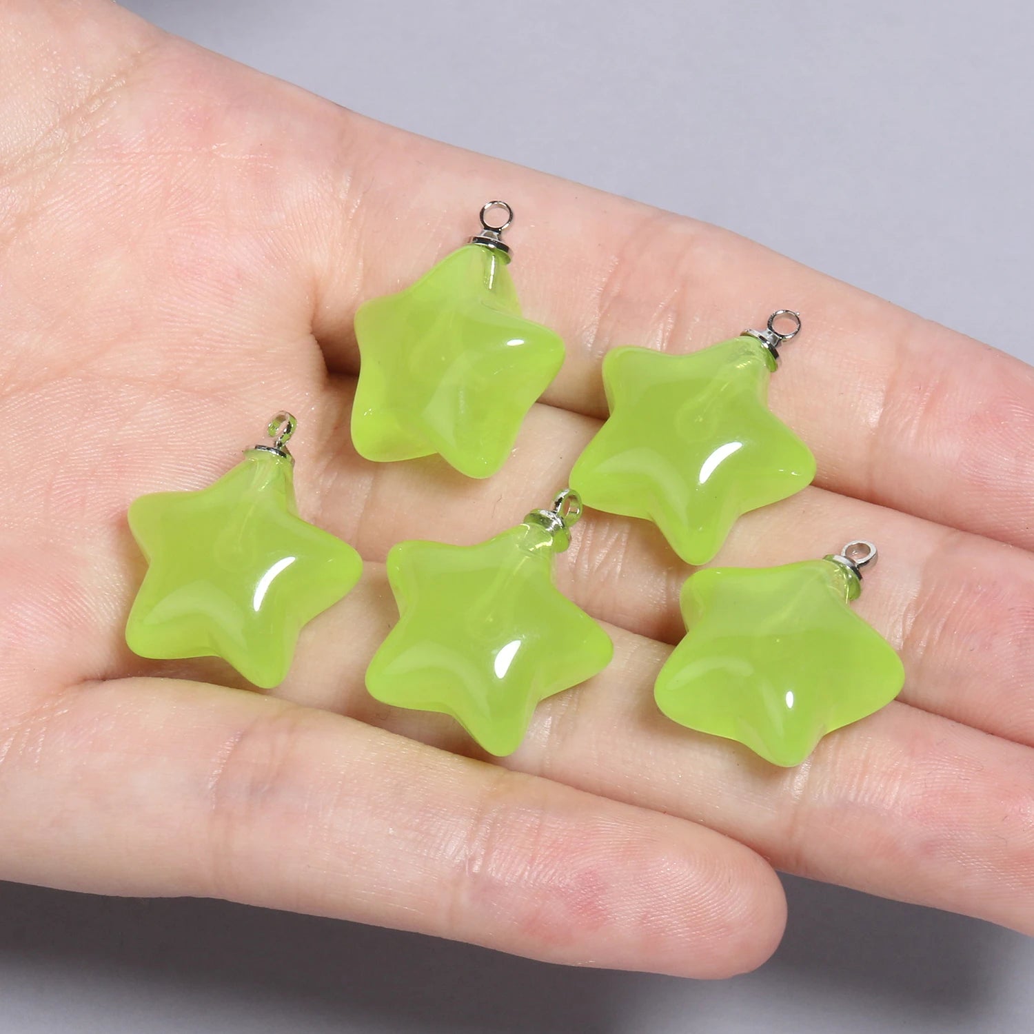 10pcs/lot 20x17.5mm Multicolor Acrylic Charms Star Charms Pendant for Jewelry Making Diy Keychain Bracelet Necklace Accessories