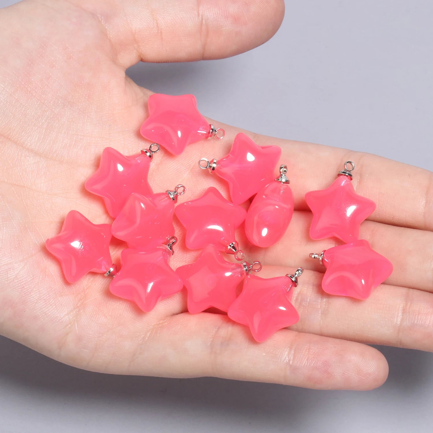 10pcs/lot 20x17.5mm Multicolor Acrylic Charms Star Charms Pendant for Jewelry Making Diy Keychain Bracelet Necklace Accessories