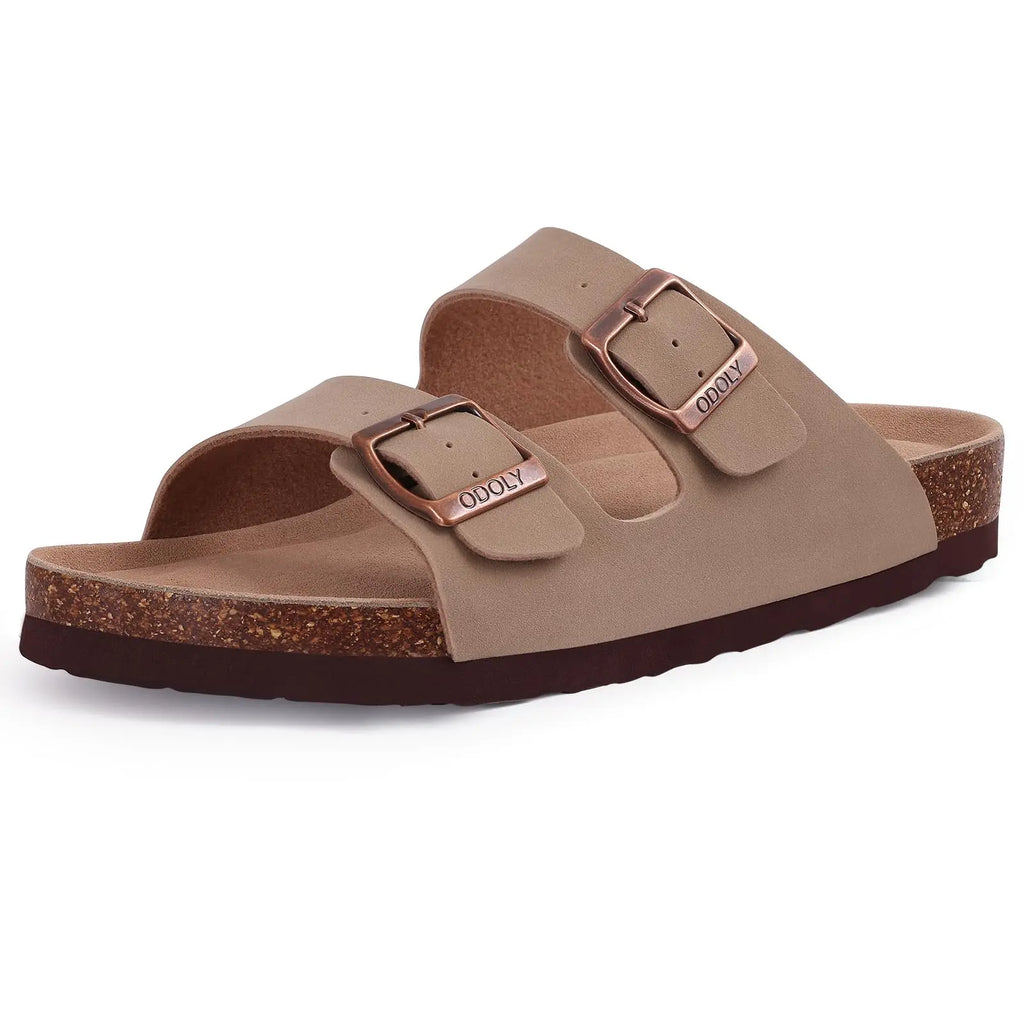Comwarm Classic Cork Sandals For Women Men Fashion Soft Thick Sole Cork Slippers Summer Beach Sandals Home Open Toe Flat Sandals