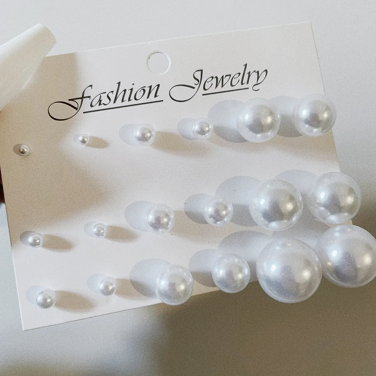 Korean Women Earrings 12 Pair/Set Beige White Pearl Simple Fashion Earrings Wedding Jewelry For Gift Valentine's Day gift