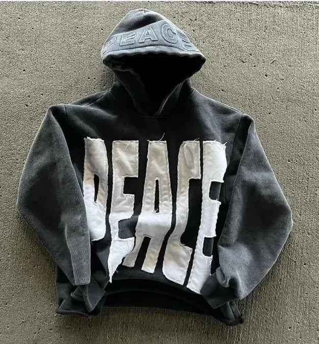 Korean Fashion Simple Gray Double-Sided Oversized Zipper Hoodie Women's Y2K New Harajuku Gothic Casual Joker Couple Street Wear