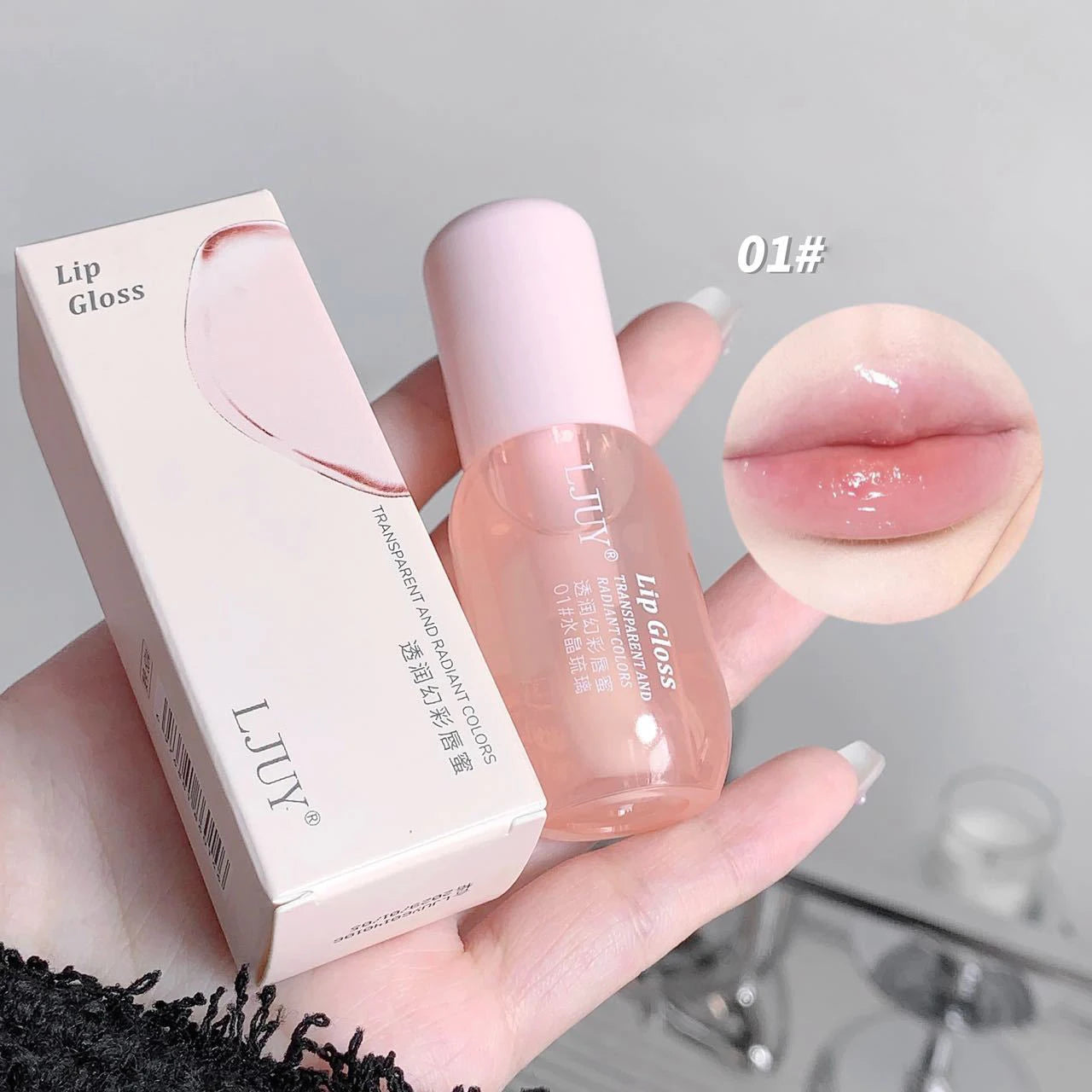 Fruit Crystal Jelly Lip Oil Hydrating Transparent Glass Lip Gloss Plumping Clear Lip Plumper Serum Lips Care Makeup Cosmetics