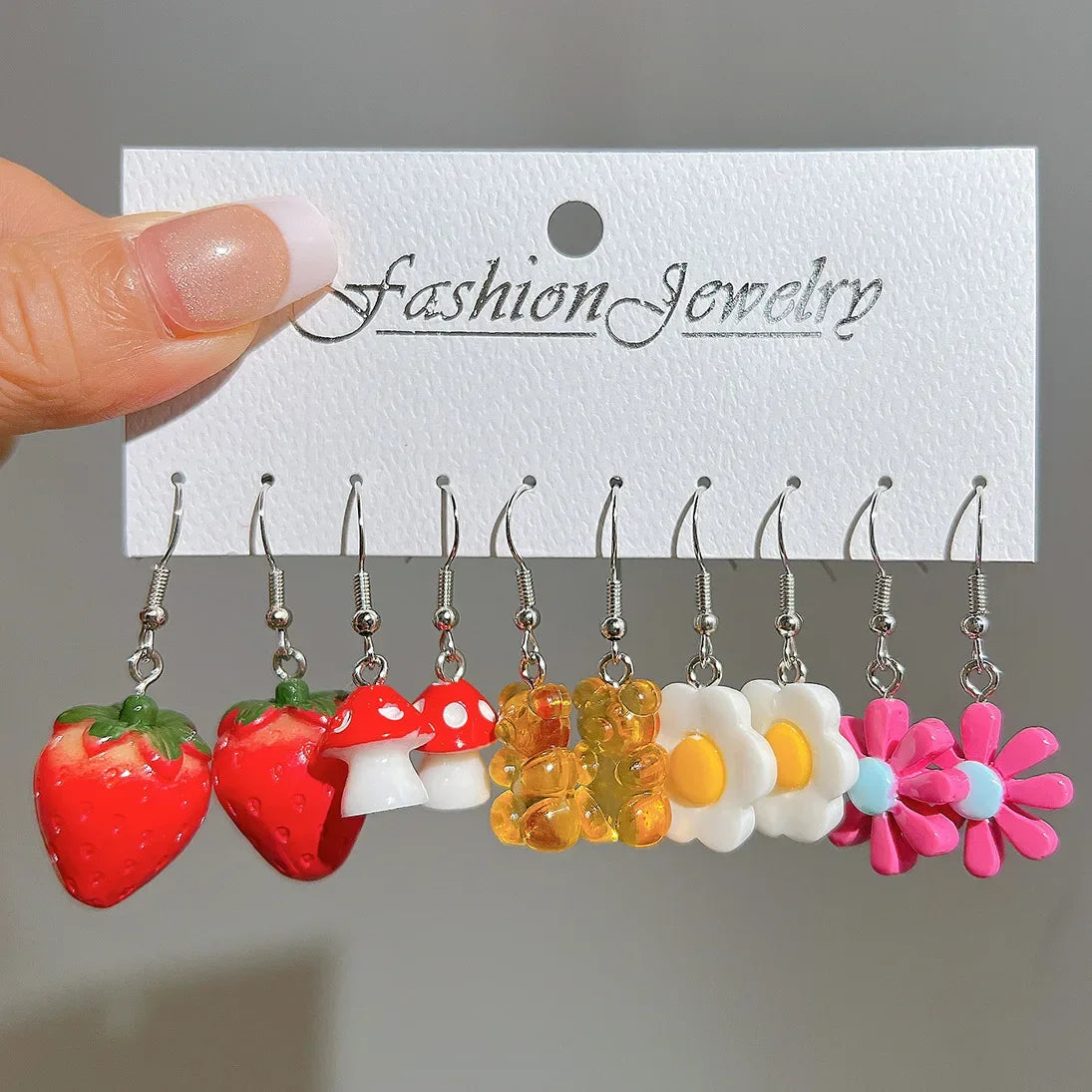 Cartoon Animal Earrings Set For Women New Y2K Girl Cute Colorful Geometric Acrylic Duck Love Drop Earrings Trendy Jewelry Gifts
