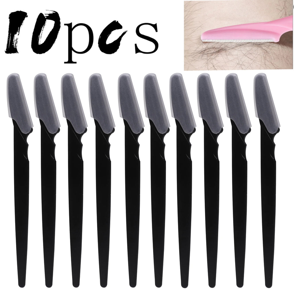 5/10/30/40pcsbrow Razor and Face Razor for Women and Men, Eyebrow Hair Trimmer and Shaver with Protective Cover,Safe