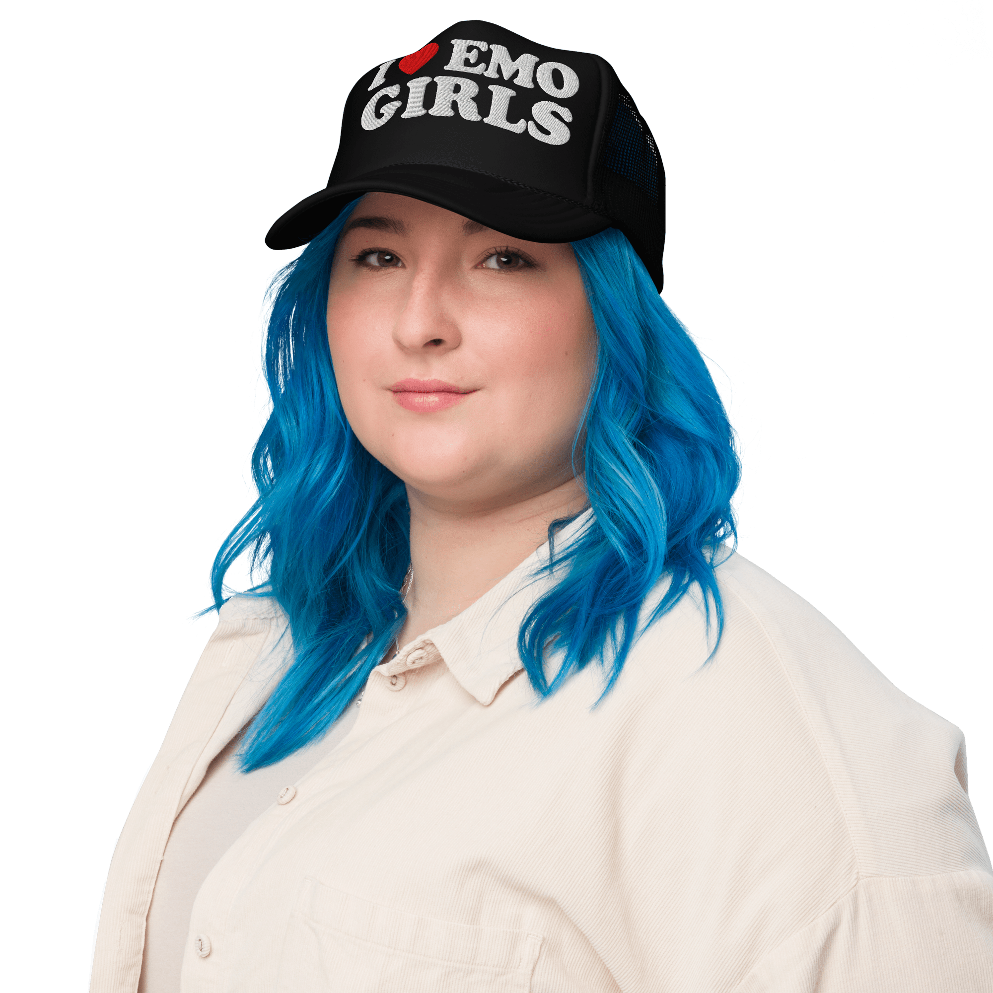 I Heart Emo Girls Foam Embroidered Trucker Hat