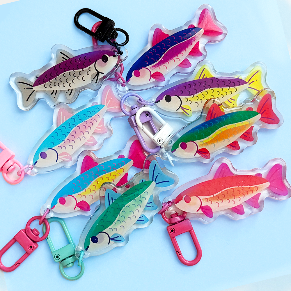 [PREORDER] Rainbow Trout Pride Keychains