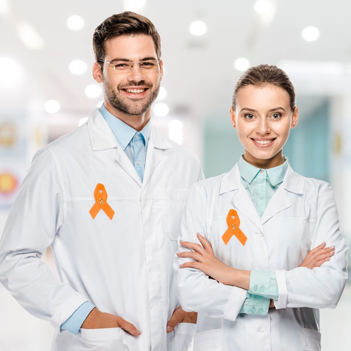 Satin Orange Ribbon Awareness Pins