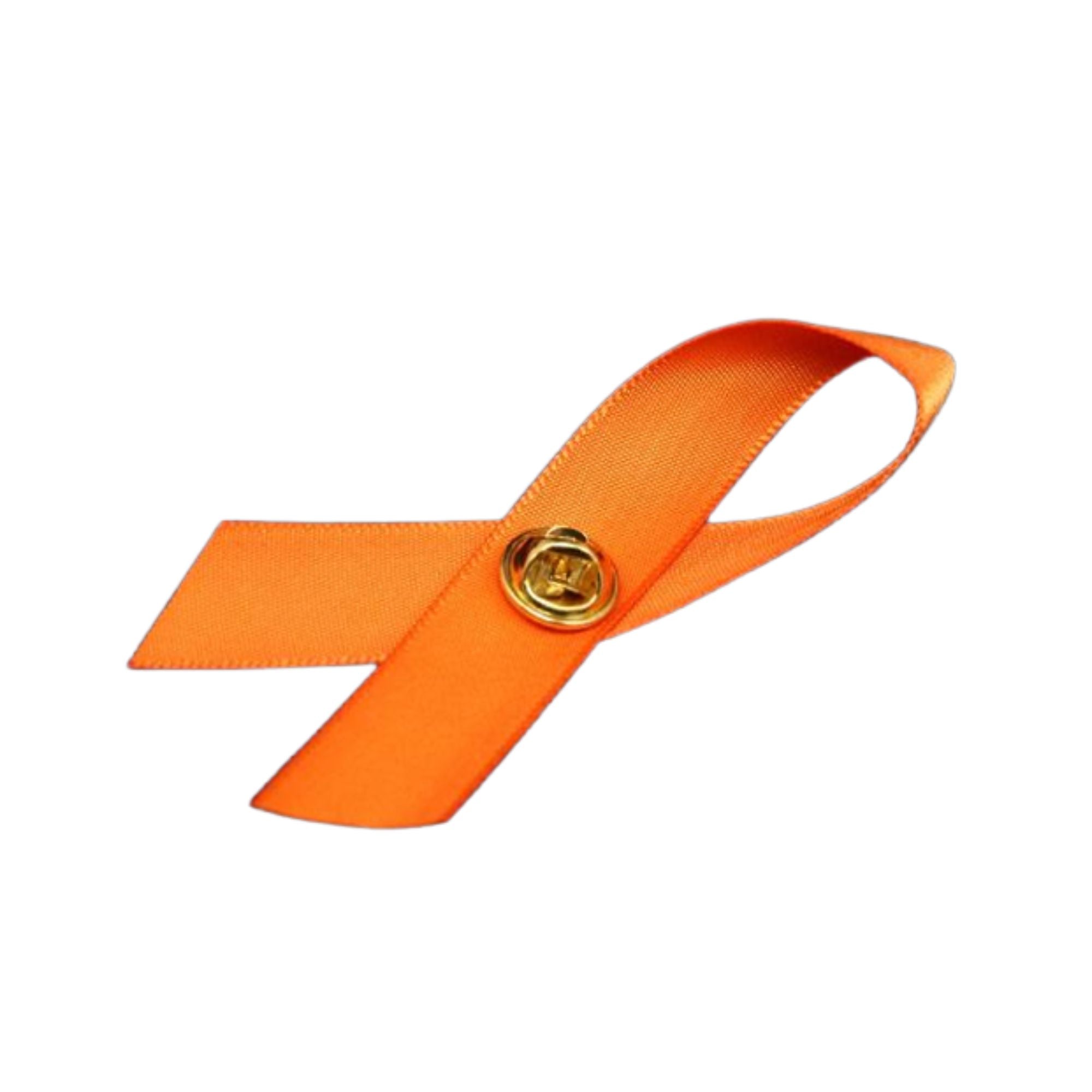 Satin Orange Ribbon Awareness Pins