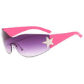 Unisex Punk Sunglasses with Star Decoration | Y2K Wrap Around UV400 Fashion Eyewear