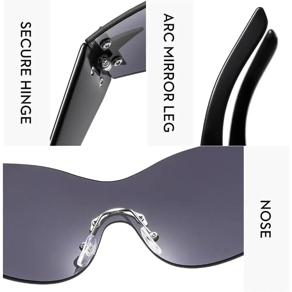 Unisex Punk Sunglasses with Star Decoration | Y2K Wrap Around UV400 Fashion Eyewear