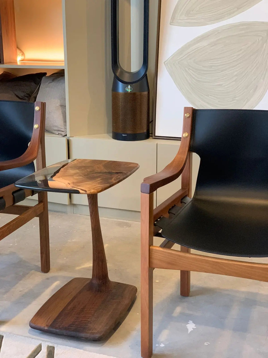 C-Shaped Luxury Resin End / Side Table - Unique Gift Idea
